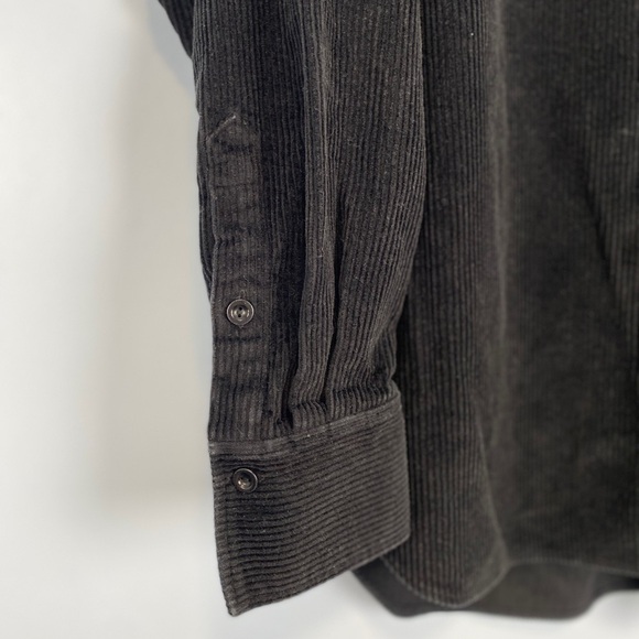 COS Loose-Fit Corduroy 100% Cotton Shirt Jacket Sz 2 Black Oversized Fall Staple - Picture 6 of 11